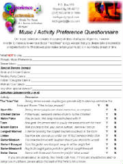 Music And Activity Form