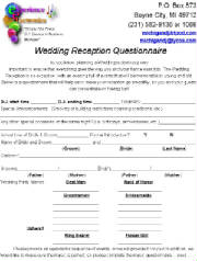 Wedding Reception Questionnaire